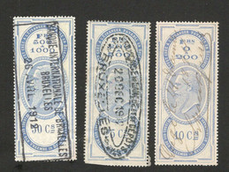 BELGIUM - 3 USED OLD REVENU STAMPS (9) - Timbres