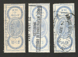 BELGIUM - 3 USED OLD REVENU STAMPS (6) - Sellos