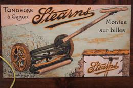 1910's Publicité Papier Illustrateur Pub Tondeuse à Gazon Stearns - Publicités