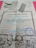 Certificat De Bonne Conduite /Militaria/ 1er BRMG/ VERSAILLES/ Jacques DOUBLET/1950         DIP270 - Documenti