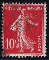 France N°138c - Ecarlate - Oblitéré - TB - 1906-38 Säerin, Untergrund Glatt