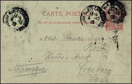 Monaco 1910, Uprated Postal Stationery Monte Carlo To Freiberg W./psm Monte Carlo - Briefe U. Dokumente