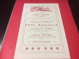 ⭕️ LAMBERSART Programme Fête  Annuelle De 1937. Format 21x14 Cm - Lambersart