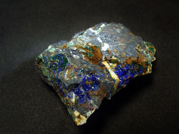 Azurite With Malachite ( 5 X 4 X 2 Cm ) Miguel Vacas Mine - Alandroal - Evora - Portugal - Minéraux