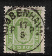 DENMARK 1875 32 Ore Green Official SG O98 U #AEM10 - Service