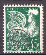 Préo. - 117 - 45F Vert Foncé Coq - Sans Gomme - Très Beau - 1953-1960