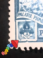 Stamps Errors Romania 1955 # Mi 1526 Printed With With Full Circle In Border Coat Of Arms ,emblem Pioneers Of Botany - Varietà & Curiosità