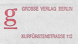 Germany Berlin 1990 Cover Meter Stamp Slogan Grosse Verlag Berlin Large Publishing House Berlin - Briefe U. Dokumente
