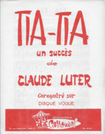 Partition Musicale - TIA TIA - Claude LUTER - Blues - Piano Accordéon - Ed. Musicales Du Carrousel - 1955 - Spartiti
