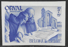 Belgium Scott # B304 MNH Monks, Orval Abbey Imperf Single From S/S, 1941, CV$22.50 - Unused Stamps