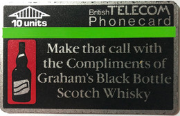 ENGLAND : BTA001 10 U GRAHAM'S Scotch Wisky ( Batch: 610S11882) USED - BT Emissions Générales