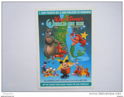 Walt Disney's World On Ice 1995 Folder Met Wedstrijd Antwoordkaart Dépliant Jeux Carte Réponse - Autres & Non Classés