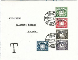 71330 -  Postal History - COVER From  RHODES With MEF Overprint Stamps! 1947 - Rodesia (1964-1980)