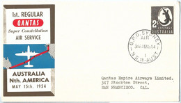 72173 - AUSTRALIA - Postal History - FIRST FLIGHT: Quantas To North America 1954 - Unclassified