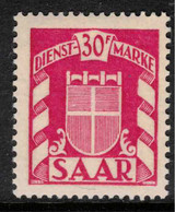 SAAR 1949 30f Mauve Official SG O273 HM #ACY2 - Dienstmarken