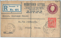 72436 - GREAT BRITAIN  - 6POSTAL STATIONERY COVERto ITALY With PERFIN Stamp 1926 - Unclassified