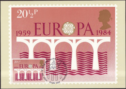Grande Bretagne - Great Britain - Großbritannien CM 1984 Y&T N°1128 - Michel N°990 - 20,5p EUROPA - Carte Massime