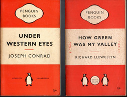 Penguin Books * How Green Was My Valley Richard LLewllyn * Under Western Eyes Joseph Conrad - Other & Unclassified