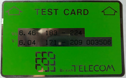ENGLAND : BTT004 TEST CARD 4 Numbers Poli.silver ( Batch: 003506) MINT - BT Engineer BSK Service : Emissions De Test