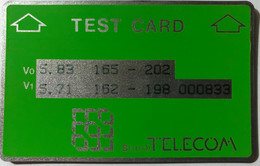 ENGLAND : BTT002 TEST CARD 2 Numbers Matt Silver ( Batch: 000833) MINT - BT Engineer BSK Service : Emissioni Di Test
