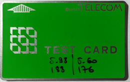 ENGLAND : BTT001 TEST CARD Hand-written Numbers ( Batch: 03056614) MINT - BT Engineer BSK Service : Emissions De Test