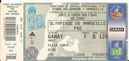 Ticket Football - Marseille Paris En 2008 - OM - Altri & Non Classificati