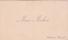 ANCIENNE CARTE DE VISITE - MARC MICHON - VILLEMORT  86 VIENNE - Cartes De Visite