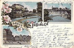 CPA Gruss Aus Tubingen - Carte Multivues - Oblitéré à Tubingen En 1902  - Carte Précurseur - Dos Simple - Tuebingen