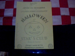 Publicitè Tract Invitation Soirée. Halloween Discothèque Star Club Albi  Année 80 /90 ?? - Cartes De Visite