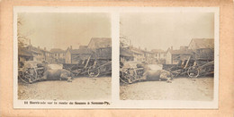 51-SOMME-PY- BARRICADE SUR LA ROUTE DE SOUAN A SOMME-PY - Stereoscopic