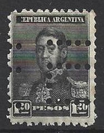 Argentina 1892 San Martin $1.2 Big Sun Perforated With Gum - Oblitérés