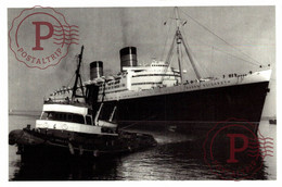SS QUEEN ELIZABETH  CHERBOURG  JEAN MARIE LEZEC 1965  15*10CM    CUNARD WHITE STAR LINER - Steamers