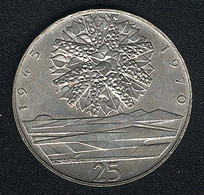 Tschechoslowakei, 25 Korun 1970, Befreiung, Silber, UNC - Tchécoslovaquie