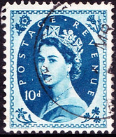 GREAT BRITAIN 1955 QEII 10d Prussian-Blue 'St Edwards Crown' WM SG552 Used - Gebruikt