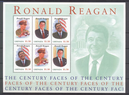 Grenada 2001 Ronald Reagan Block MNH VF - Grenada (1974-...)