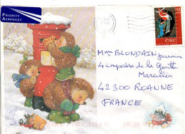 IRLANDE SEUL SUR LETTRE POUR LA FRANCE - Covers & Documents