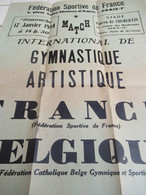 Affiche De Rencontre De Sport/ Féd.spor. De France/Internationale De Gymnastique Artistique/FRANCE-BELGIQUE/1954   AFF50 - Manifesti