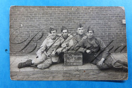 Au Magasin Café Restaurant Soldats Militaire 05-09-1922 Carte Photo-RPPC - Characters