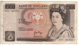 ENGLAND. £10 P379a  ( ND 1975   "sign. J.B. Page"   -    Queen Elizabeth II/ Florence Nightingale ) - 10 Ponden