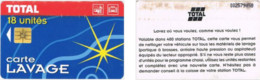 Carte Lavage - France - Total - 18 Unités, Petit N° De Série 002472883 - Car Wash Cards