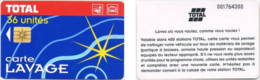 Carte Lavage - France - Total - 36 Unités, N° Série 003489744 - Car Wash Cards