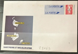St. Pierre E Miquelon: Intero, Stationery, Entier,  Mappa, Map, Carte - Islas