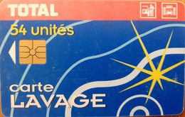 Carte Lavage - France - Total - Carte Lavage Total 54 Unites, Puce Gem1A Noire - Lavage Auto