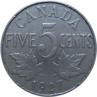 LaZooRo: Canada 5 Cents 1927 VF - Canada
