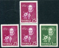 SWEDEN 1966 Almqvist Death Centenary MNH / **.  Michel 558-59 - Ongebruikt