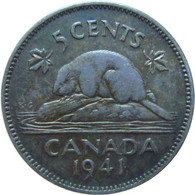 LaZooRo: Canada 5 Cents 1941 XF Patina - Canada