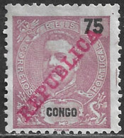 Portuguese Congo – 1911 King Carlos Overprinted REPUBLICA 75 Réis Mint Stamp - Congo Portuguesa