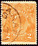 AUSTRALIA 1921 KGV 2d Dull Orange SG62a FU - Gebraucht