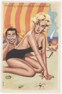 Cpa Signée Carrière - Plage, Pin-up En Maillot - Carrière, Louis