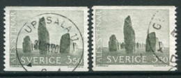 SWEDEN 1966 Definitive: Ship Burial On Both Papers Used.  Michel 552x+y - Used Stamps